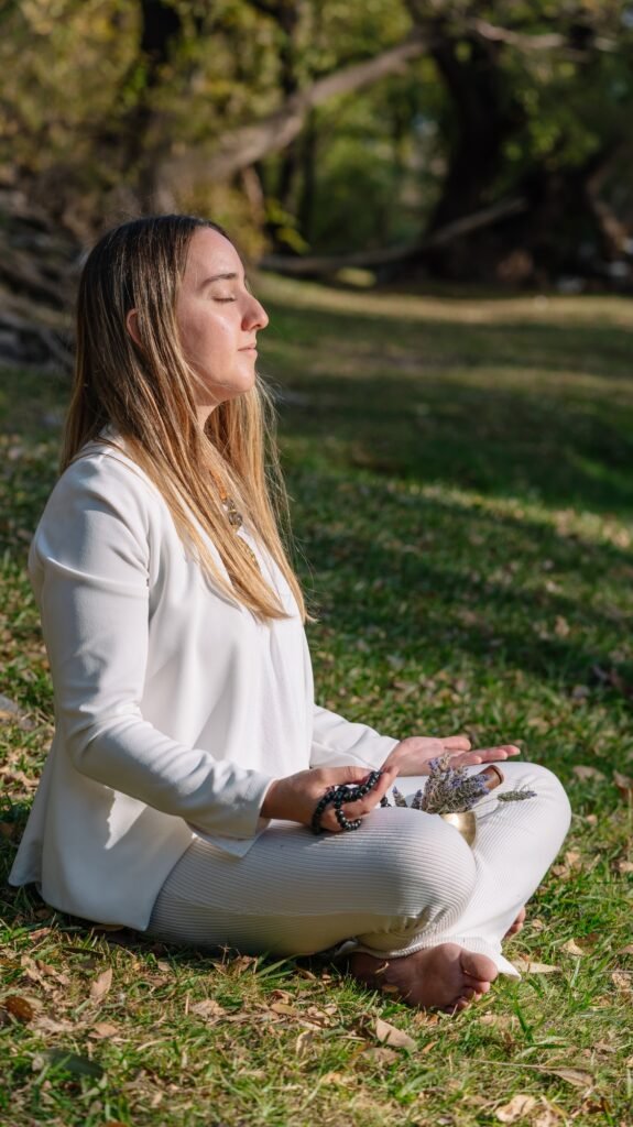 woman practicing meditation for powerfull women